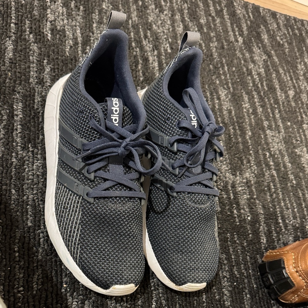 adidas Navy and White Knit Trainers